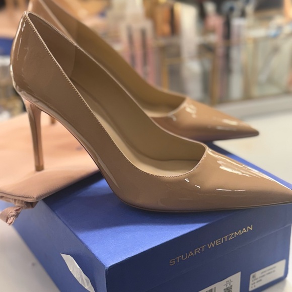 Stuart Weitzman Adobe Patent Leather Heels - Picture 2 of 6